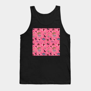 Bonjour Paris! on Rose’ Background by MarcyBrennanArt Tank Top